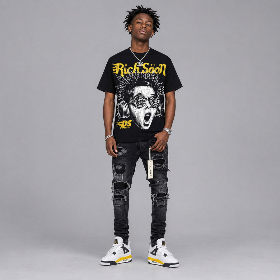 Tour Yellow 4s DopeSkill Oversize Print T-Shirt Rich Soon Graphic