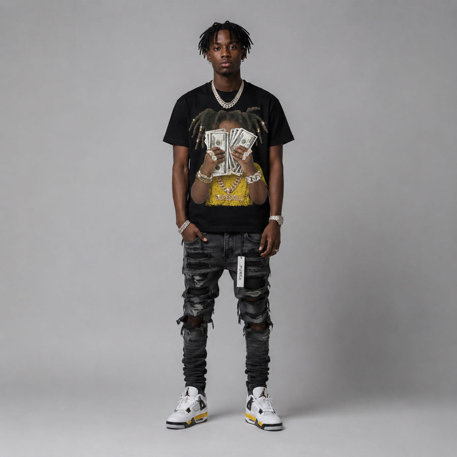 Tour Yellow 4s DopeSkill T-Shirt Rich Youth Graphic