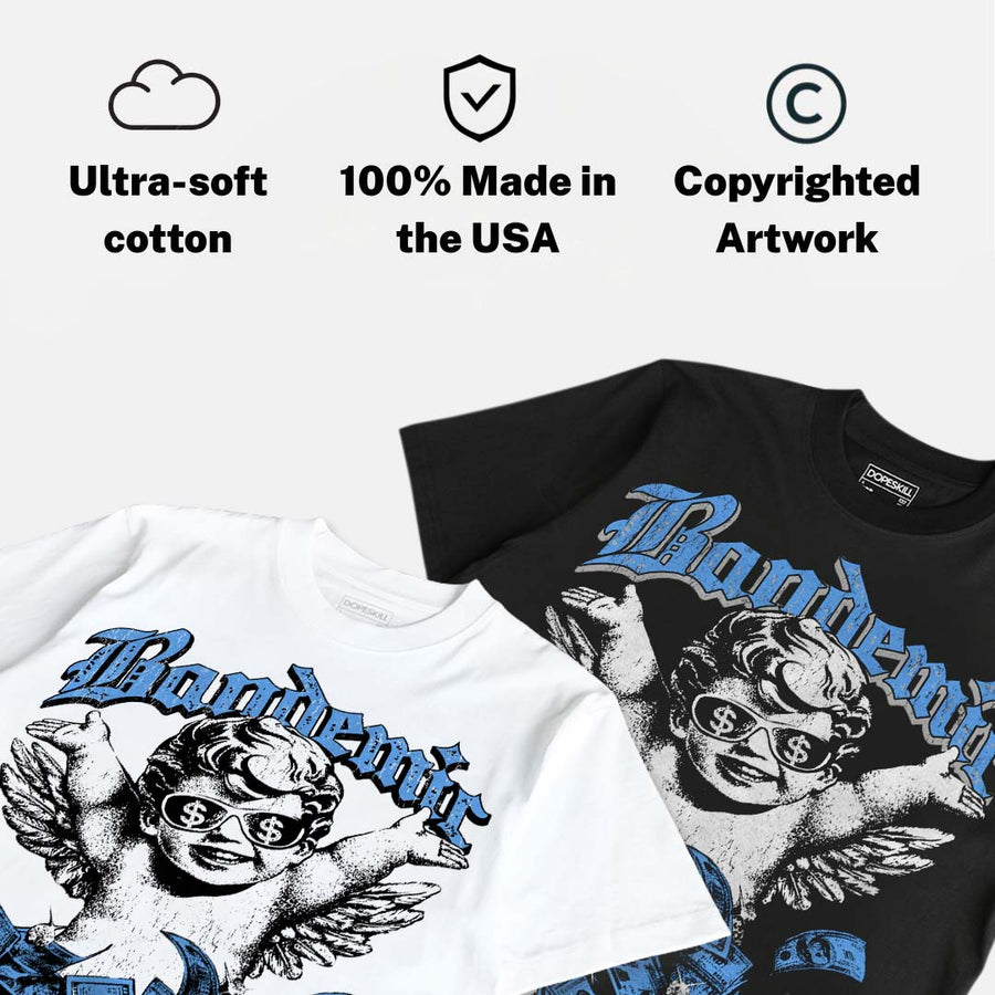 Black University Blue 5s DopeSkill T-Shirt Bandemic Graphic