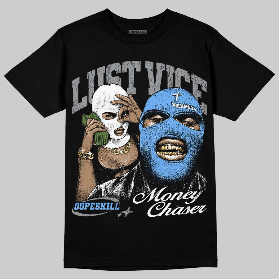 Black University Blue 5s DopeSkill T-Shirt Lust Vice Graphic