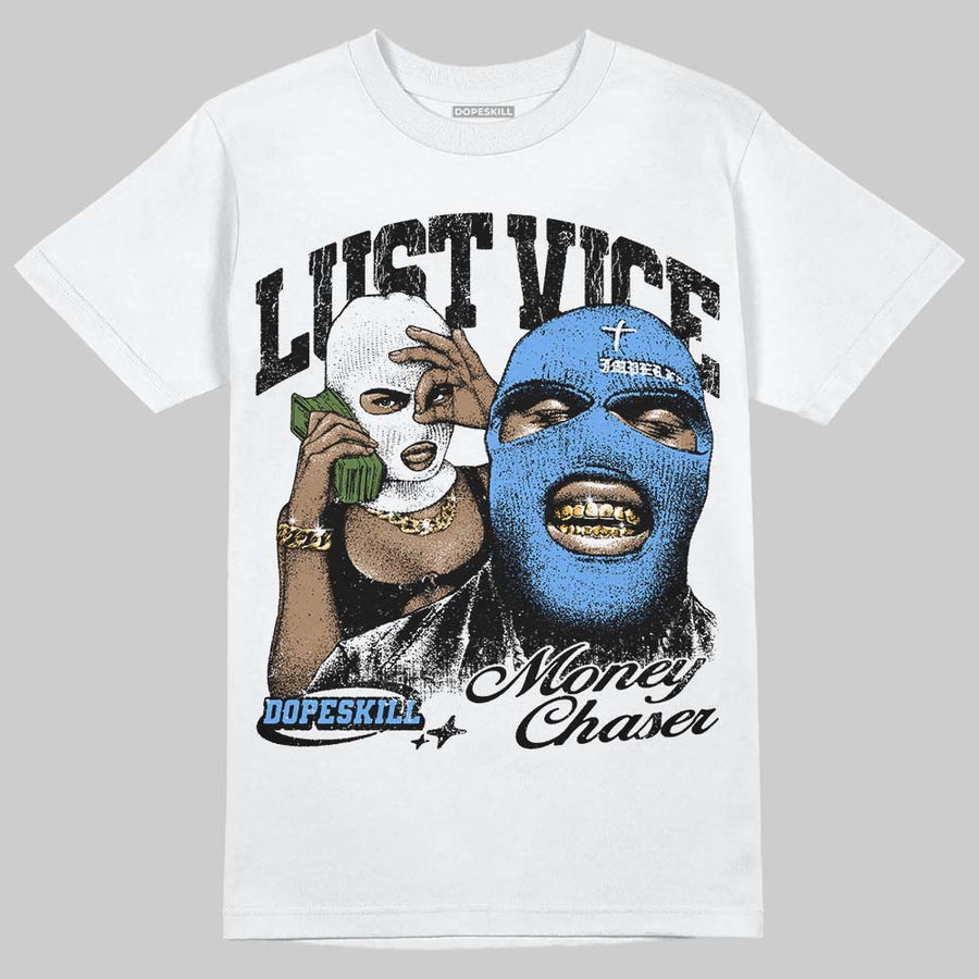 Black University Blue 5s DopeSkill T-Shirt Lust Vice Graphic