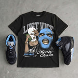 Black University Blue 5s DopeSkill T-Shirt Lust Vice Graphic