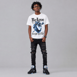 Black University Blue 5s DopeSkill T-Shirt No Love For My Haters Graphic