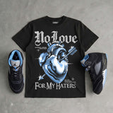 Black University Blue 5s DopeSkill T-Shirt No Love For My Haters Graphic
