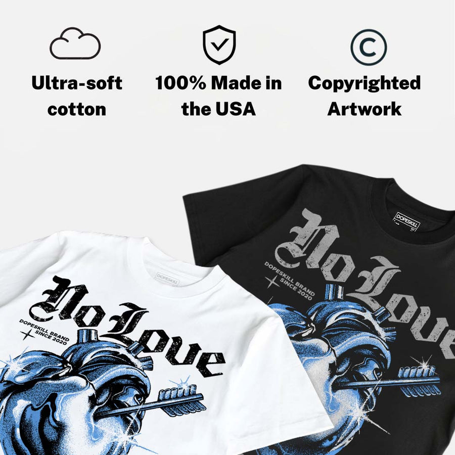 Black University Blue 5s DopeSkill T-Shirt No Love For My Haters Graphic