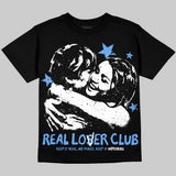 Black University Blue 5s DopeSkill Oversize Print T-Shirt Real Lover Club Graphic