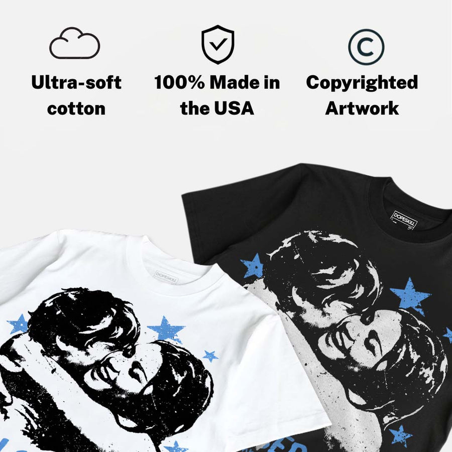 Black University Blue 5s DopeSkill Oversize Print T-Shirt Real Lover Club Graphic