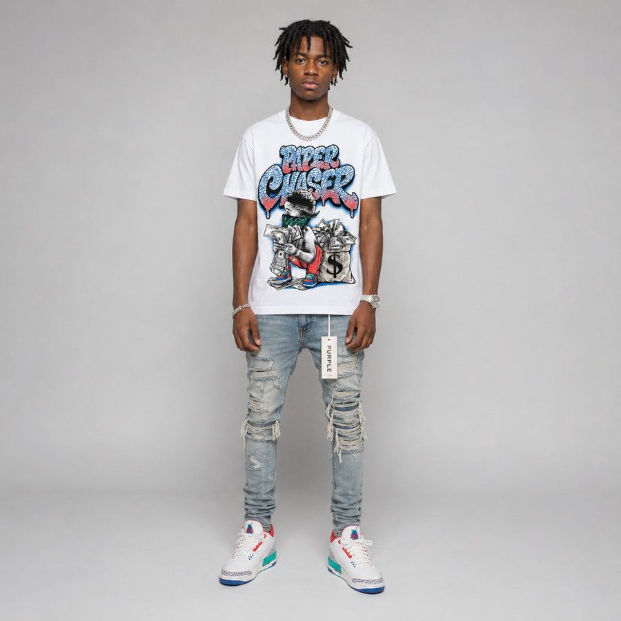 Chalk 3s DopeSkill T-Shirt Paper Chaser Boy Graphic