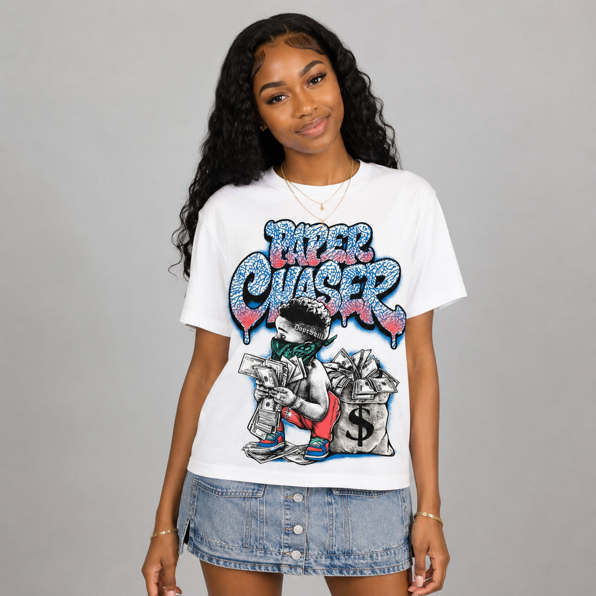 Chalk 3s DopeSkill T-Shirt Paper Chaser Boy Graphic