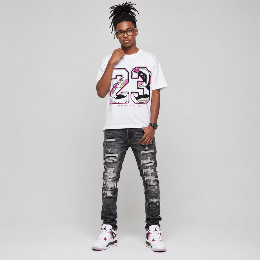 Comic 4s DopeSkill T-Shirt 23 with 4s Pattern Graphic