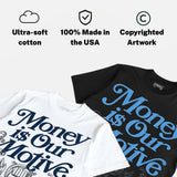 Flint 13s DopeSkill T-Shirt Money Is Our Motive Typo Graphic