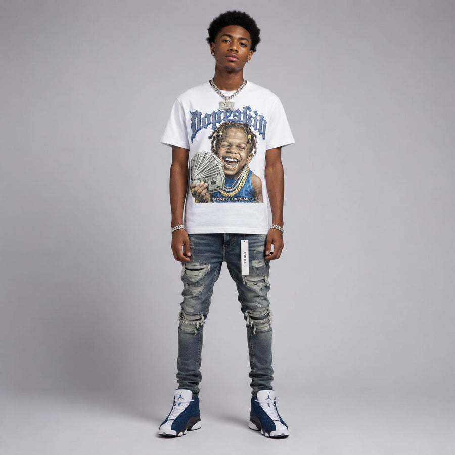 Flint 13s DopeSkill T-Shirt Money Loves Me Graphic
