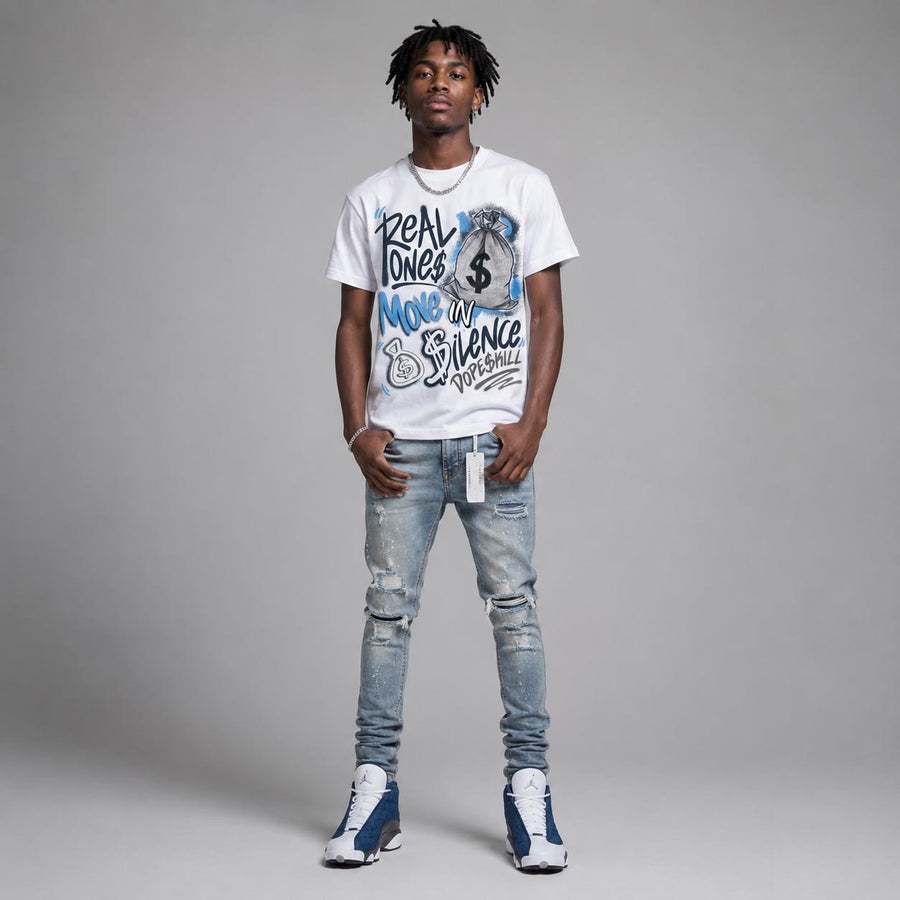 Flint 13s DopeSkill T-Shirt Real Ones Move In Silence Graphic
