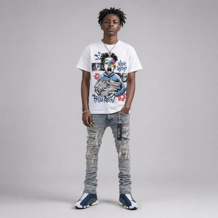 Flint 13s DopeSkill T-Shirt Work Hard Rise Above Graphic