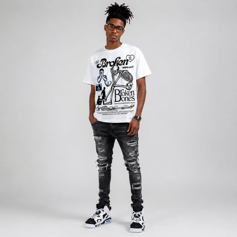 Oreo 6s DopeSkill T-Shirt Broken Bones Graphic
