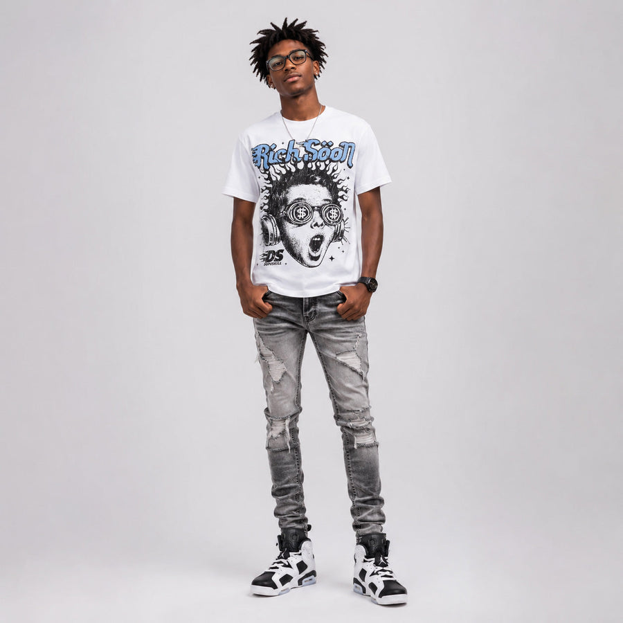 Oreo 6s DopeSkill Oversize Print T-Shirt Rich Soon Graphic