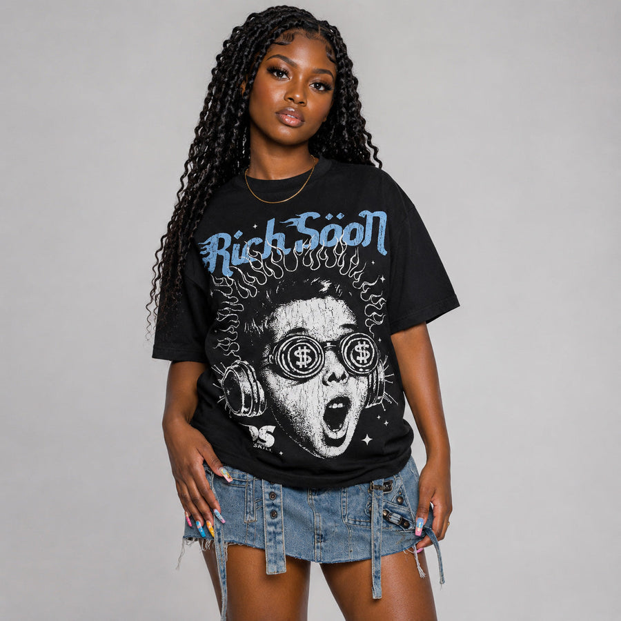 Oreo 6s DopeSkill Oversize Print T-Shirt Rich Soon Graphic