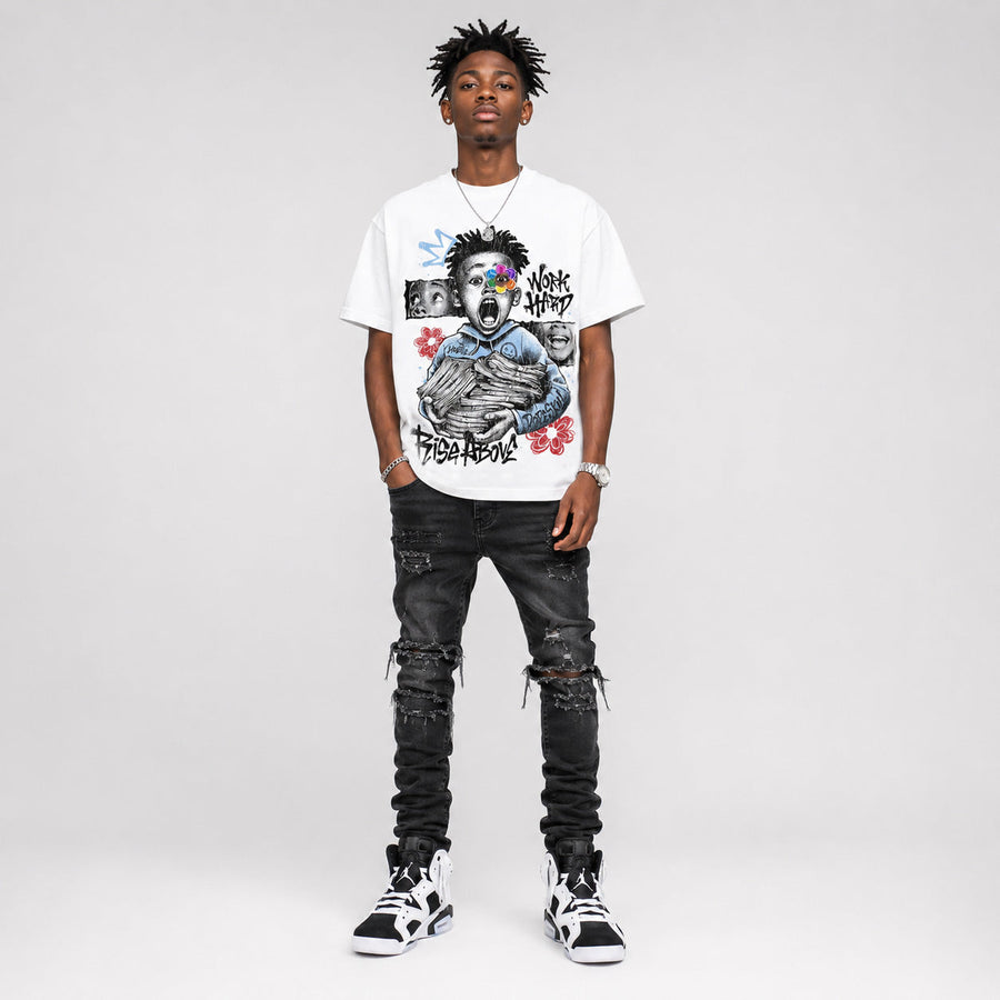 Oreo 6s DopeSkill T-Shirt Work Hard Rise Above Graphic