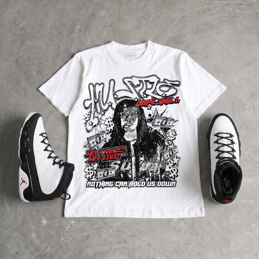 Space Jam 9s DopeSkill Oversize Print T-Shirt No Money No Lust Graphic