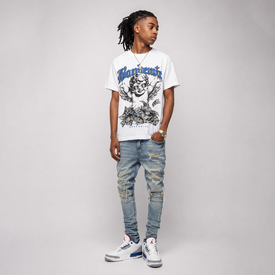 True Blue 3s DopeSkill T-Shirt Bandemic Graphic