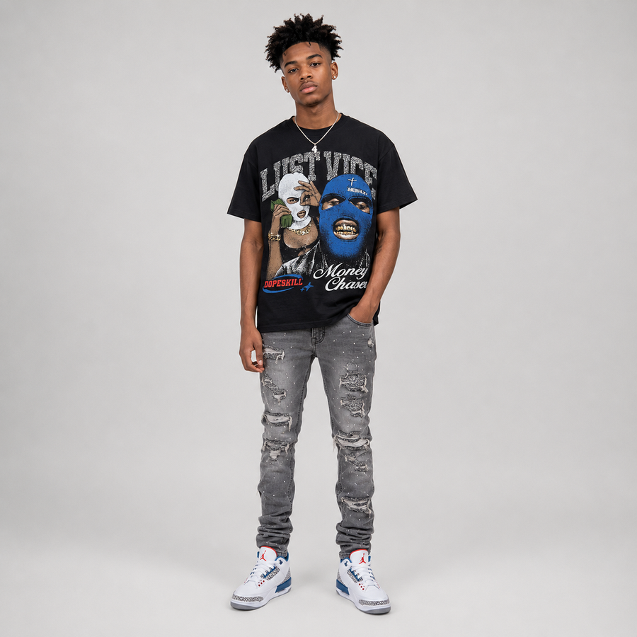 True Blue 3s DopeSkill T-Shirt Lust Vice Graphic