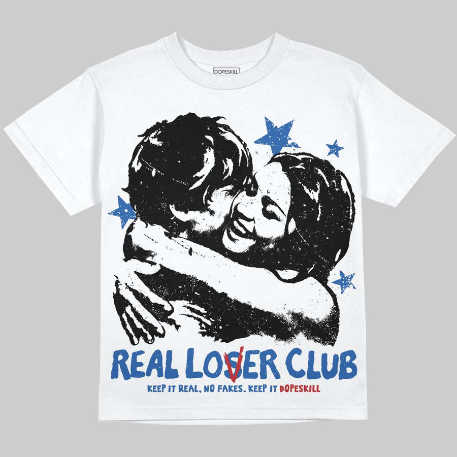 True Blue 3s DopeSkill Oversize Print T-Shirt Real Lover Club Graphic