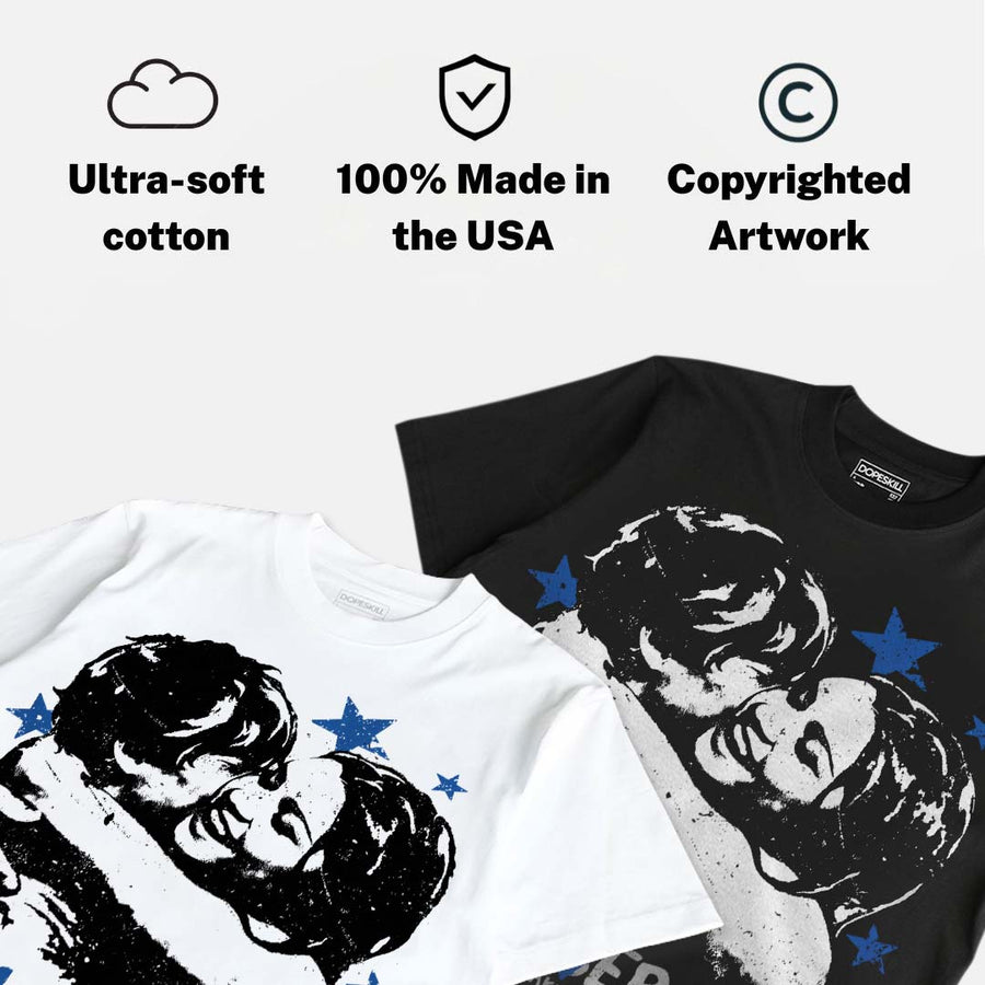 True Blue 3s DopeSkill Oversize Print T-Shirt Real Lover Club Graphic