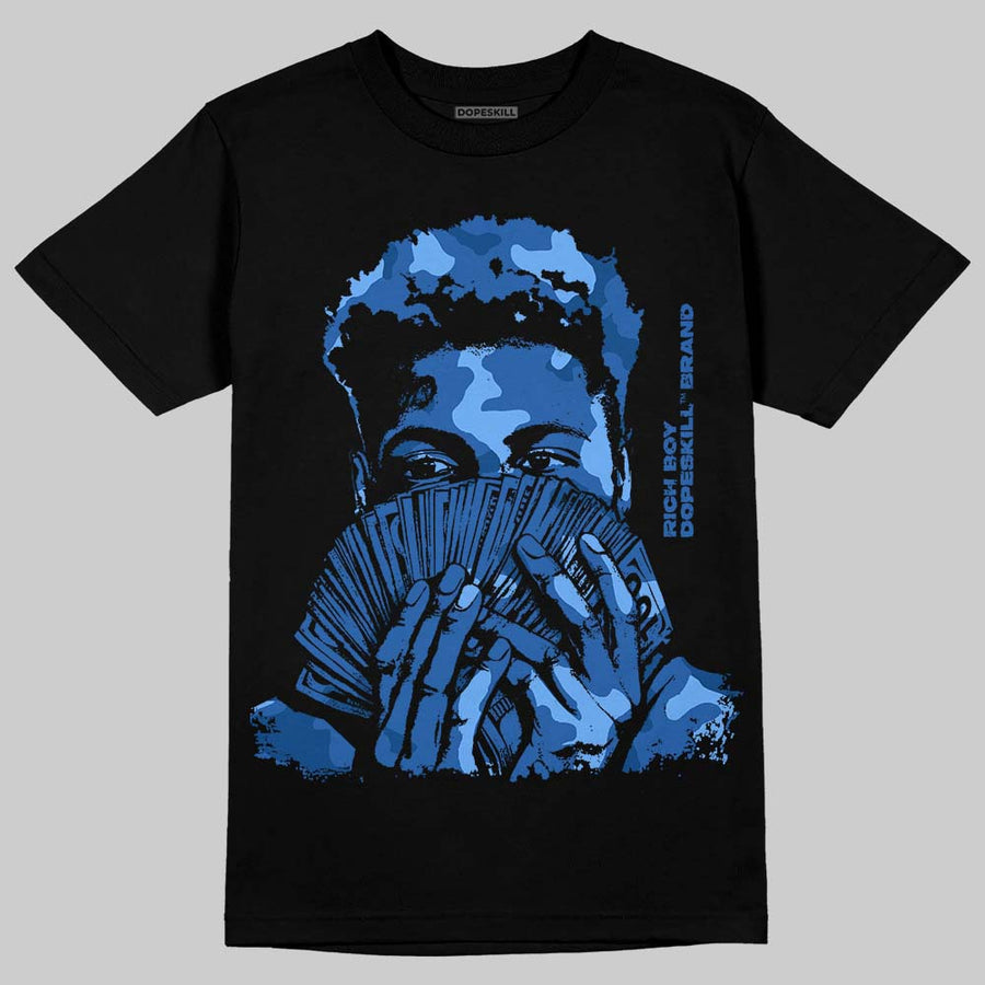 True Blue 3s DopeSkill T-Shirt Rich Boy Camo Graphic