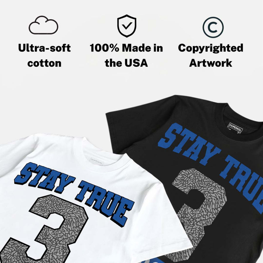 True Blue 3s DopeSkill T-Shirt True Blue 3 OG Graphic