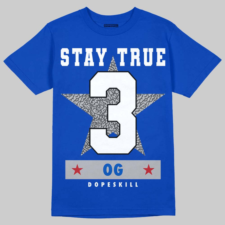 True Blue 3s DopeSkill T-Shirt True Blue 3 OG Star Graphic