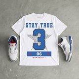True Blue 3s DopeSkill T-Shirt True Blue 3 OG Star Graphic