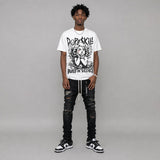 Dunk Panda White Black DopeSkill Oversize Print T-Shirt Build in Silence Graphic