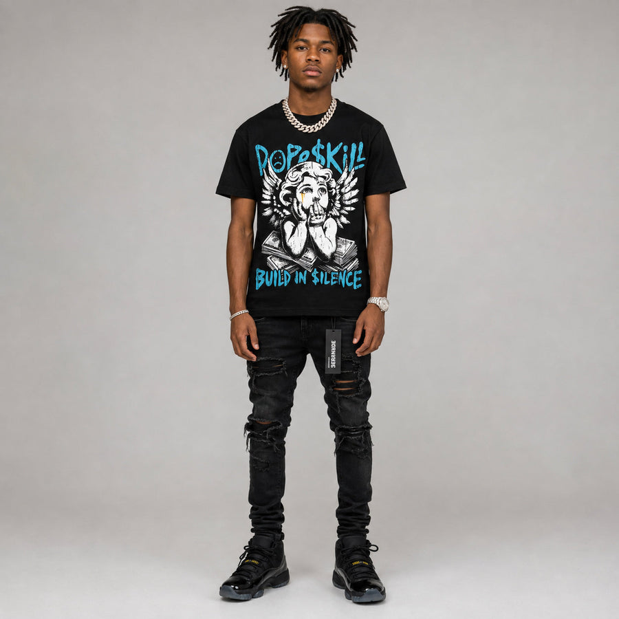 Gamma 11s DopeSkill Oversize Print T-Shirt Build in Silence Graphic