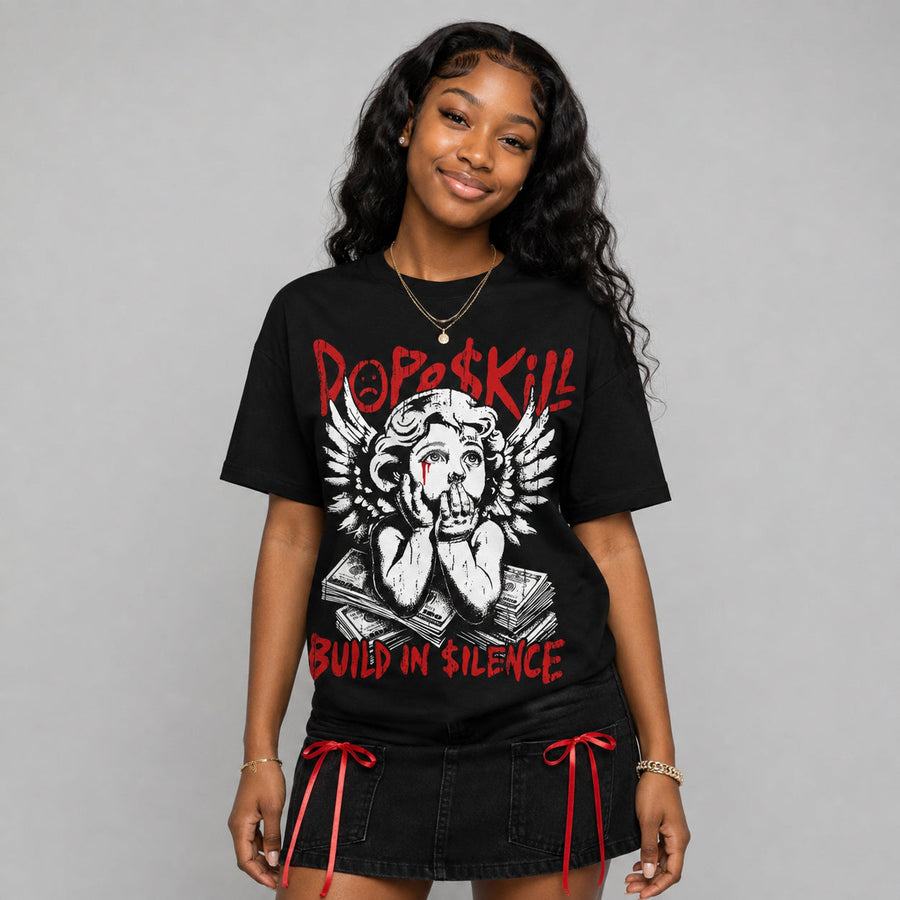 Space Jam 9s DopeSkill Oversize Print T-Shirt Build in Silence Graphic