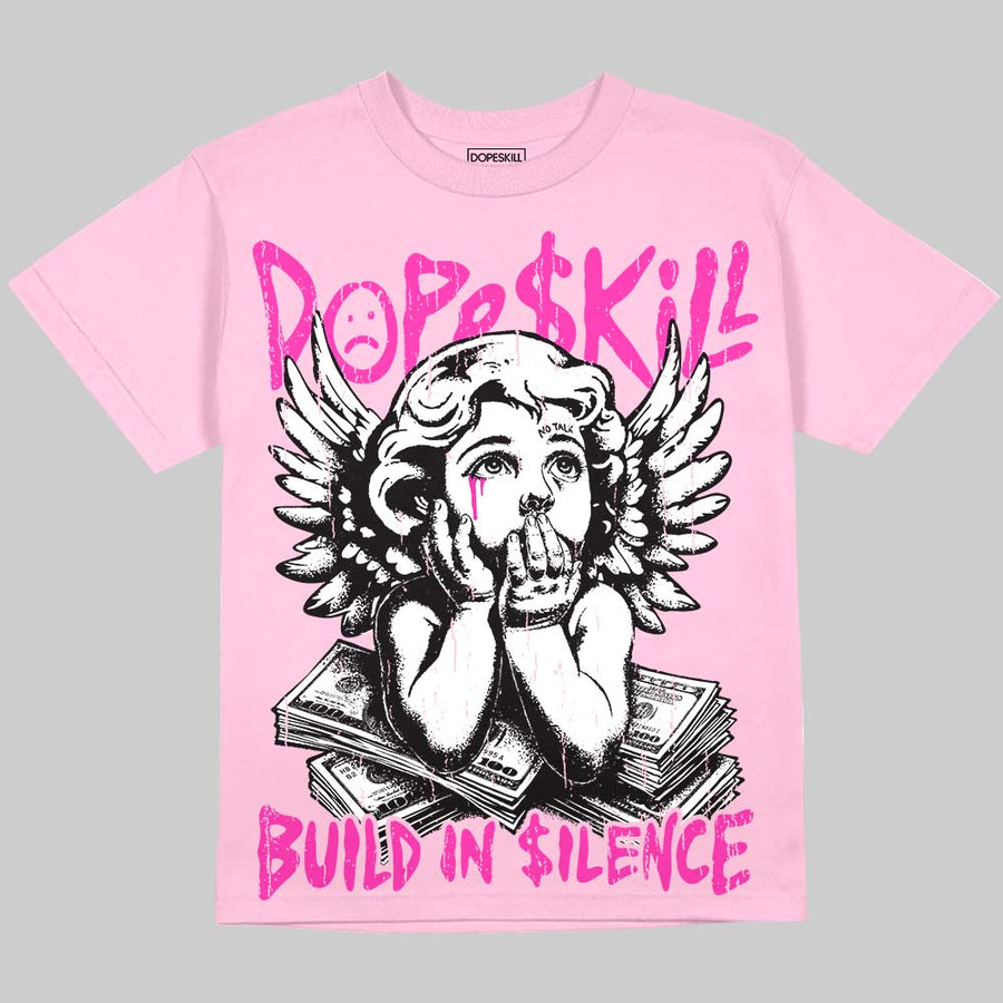 Triple Pink Dunk DopeSkill Oversize Print T-Shirt Build in Silence Graphic