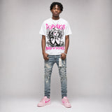 Triple Pink Dunk DopeSkill Oversize Print T-Shirt Build in Silence Graphic