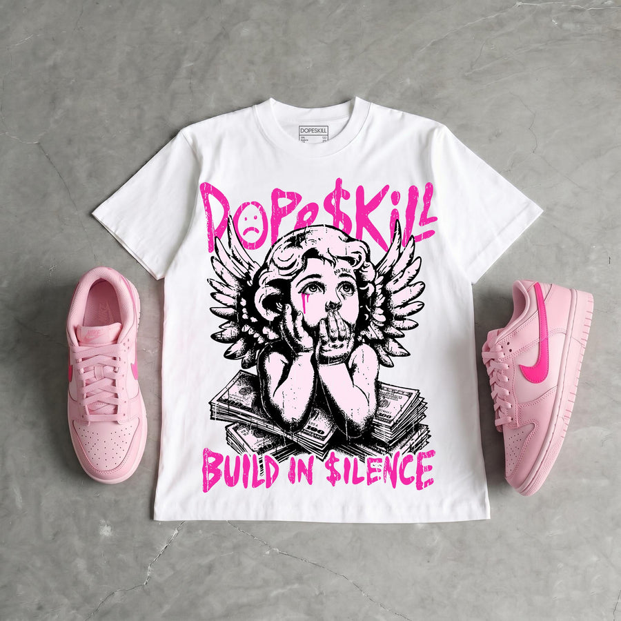 Triple Pink Dunk DopeSkill Oversize Print T-Shirt Build in Silence Graphic