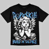 University Blue 14s DopeSkill Oversize Print T-Shirt Build in Silence Graphic
