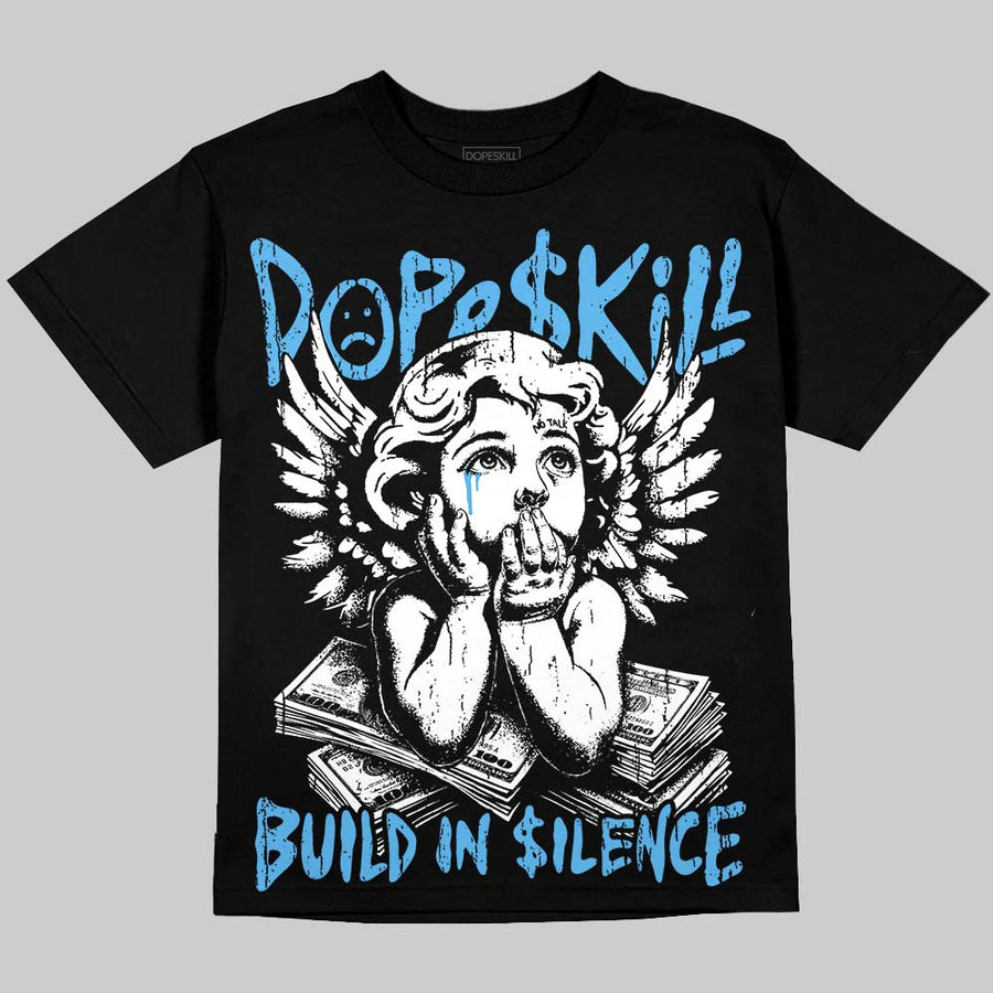 University Blue 14s DopeSkill Oversize Print T-Shirt Build in Silence Graphic