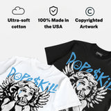 University Blue 14s DopeSkill Oversize Print T-Shirt Build in Silence Graphic