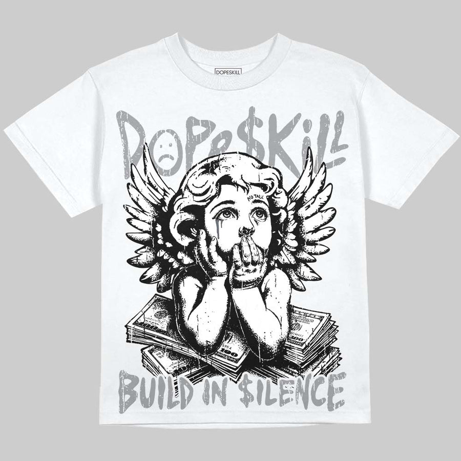 Wolf Grey 5s DopeSkill Oversize Print T-Shirt Build in Silence Graphic
