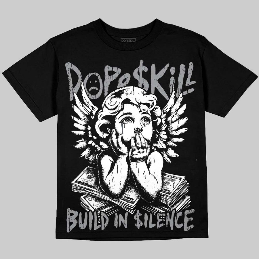 Wolf Grey 5s DopeSkill Oversize Print T-Shirt Build in Silence Graphic