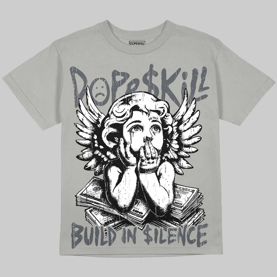Wolf Grey 5s DopeSkill Oversize Print T-Shirt Build in Silence Graphic