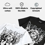 Wolf Grey 5s DopeSkill Oversize Print T-Shirt Build in Silence Graphic