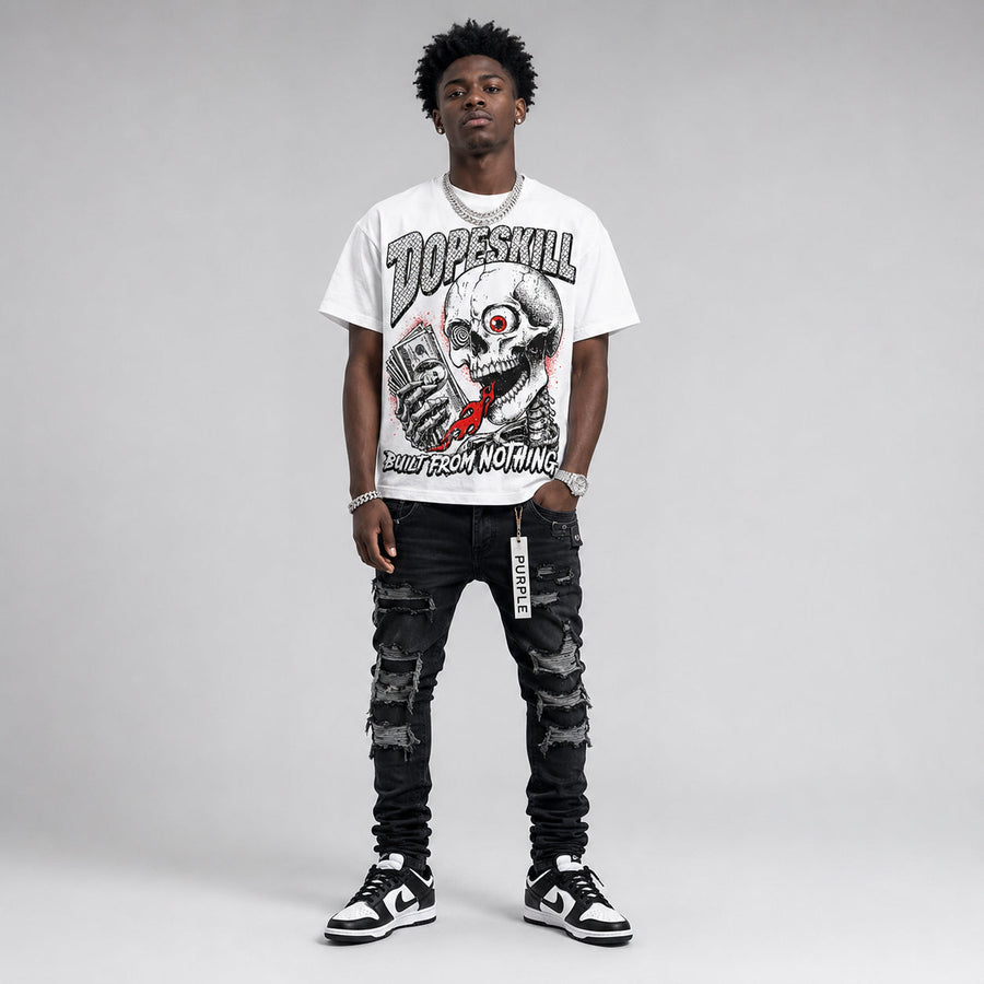 Dunk Panda White Black DopeSkill Oversize Print T-Shirt Built From Nothing Graphic