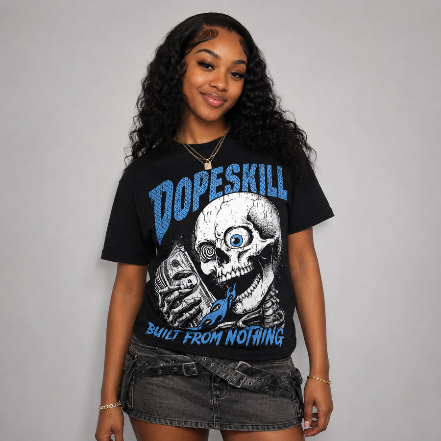 Black University Blue 5s DopeSkill Oversize Print T-Shirt Built From Nothing Graphic