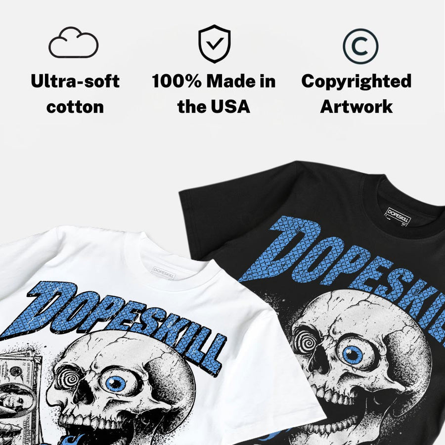 Black University Blue 5s DopeSkill Oversize Print T-Shirt Built From Nothing Graphic