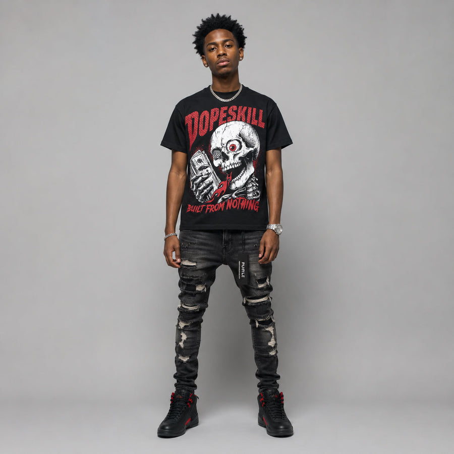 Bloodline 12s DopeSkill Oversize Print T-Shirt Built From Nothing Graphic