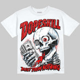 Cherry 11s DopeSkill Oversize Print T-Shirt Built From Nothing Graphic