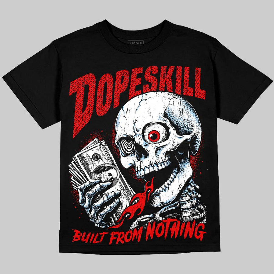 Cherry 11s DopeSkill Oversize Print T-Shirt Built From Nothing Graphic